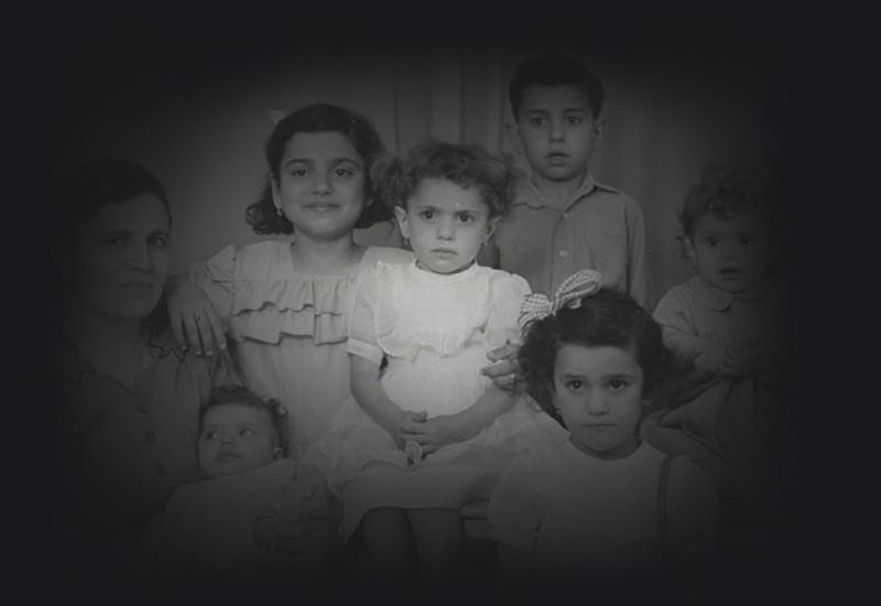 Carmela Ciappara and her seven children, who migrated to Australia in August 1953. 