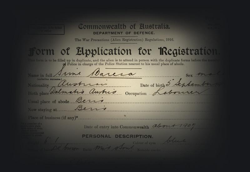 Sime Baresa's registration of change of address. 