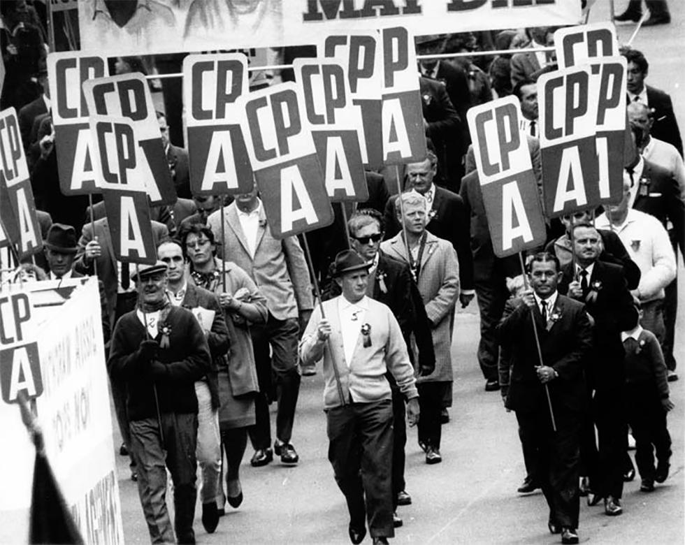 ASIO surveillance photograph of Communists marching in May Day rally.