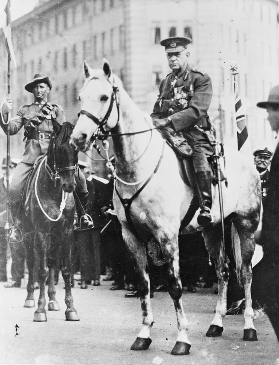 General Sir John Monash leading Melbourne's Anzac Day parade.