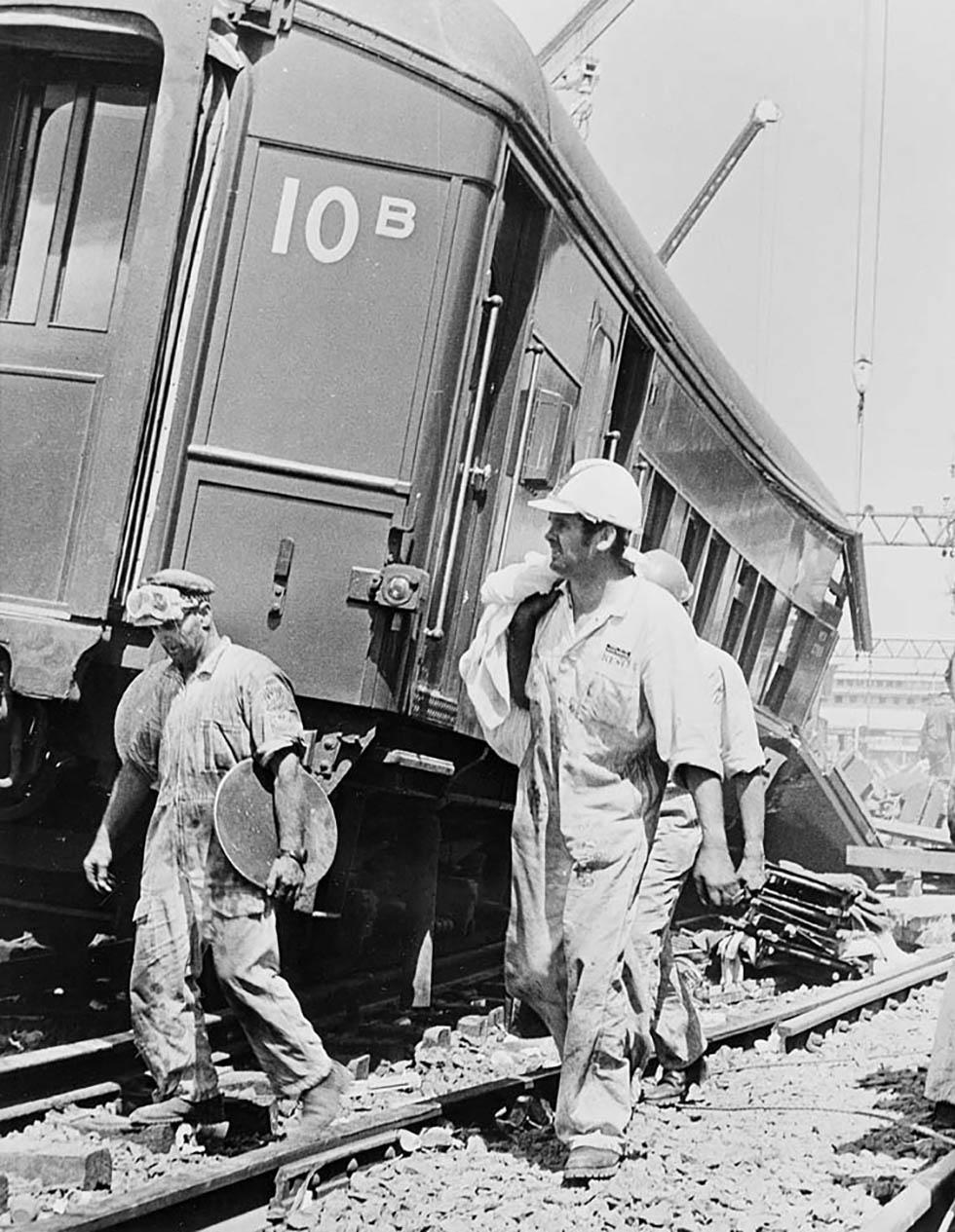 Search and rescue following the Granville rail disaster.