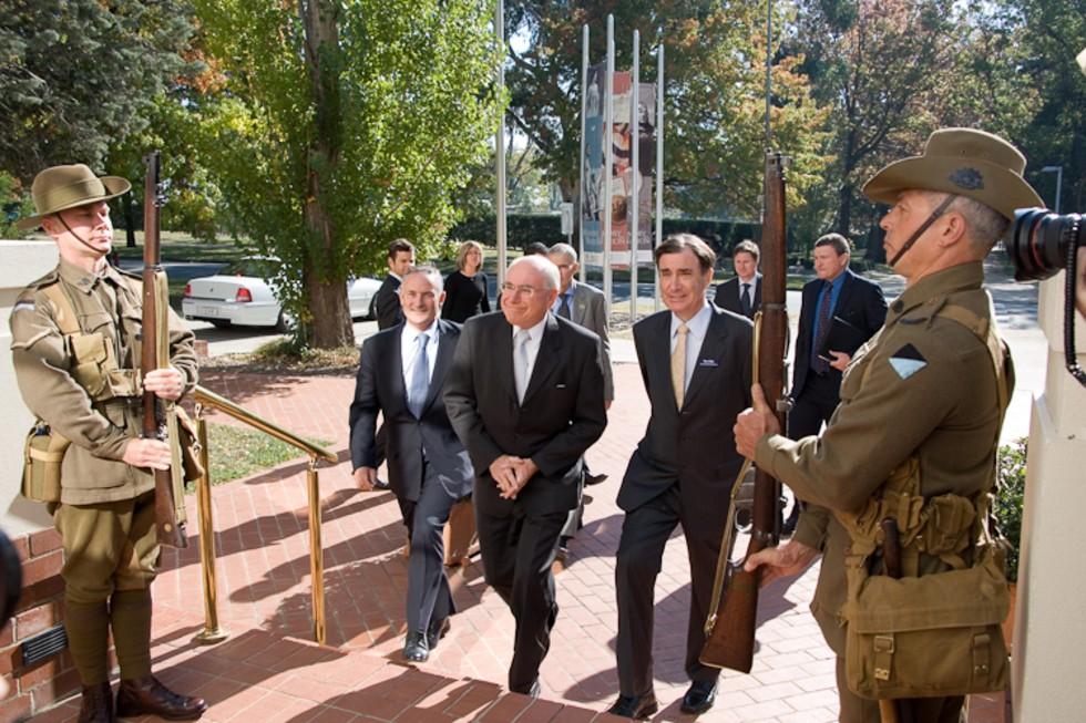 Prime Minister John Howard visiting the National Archives of Australia.