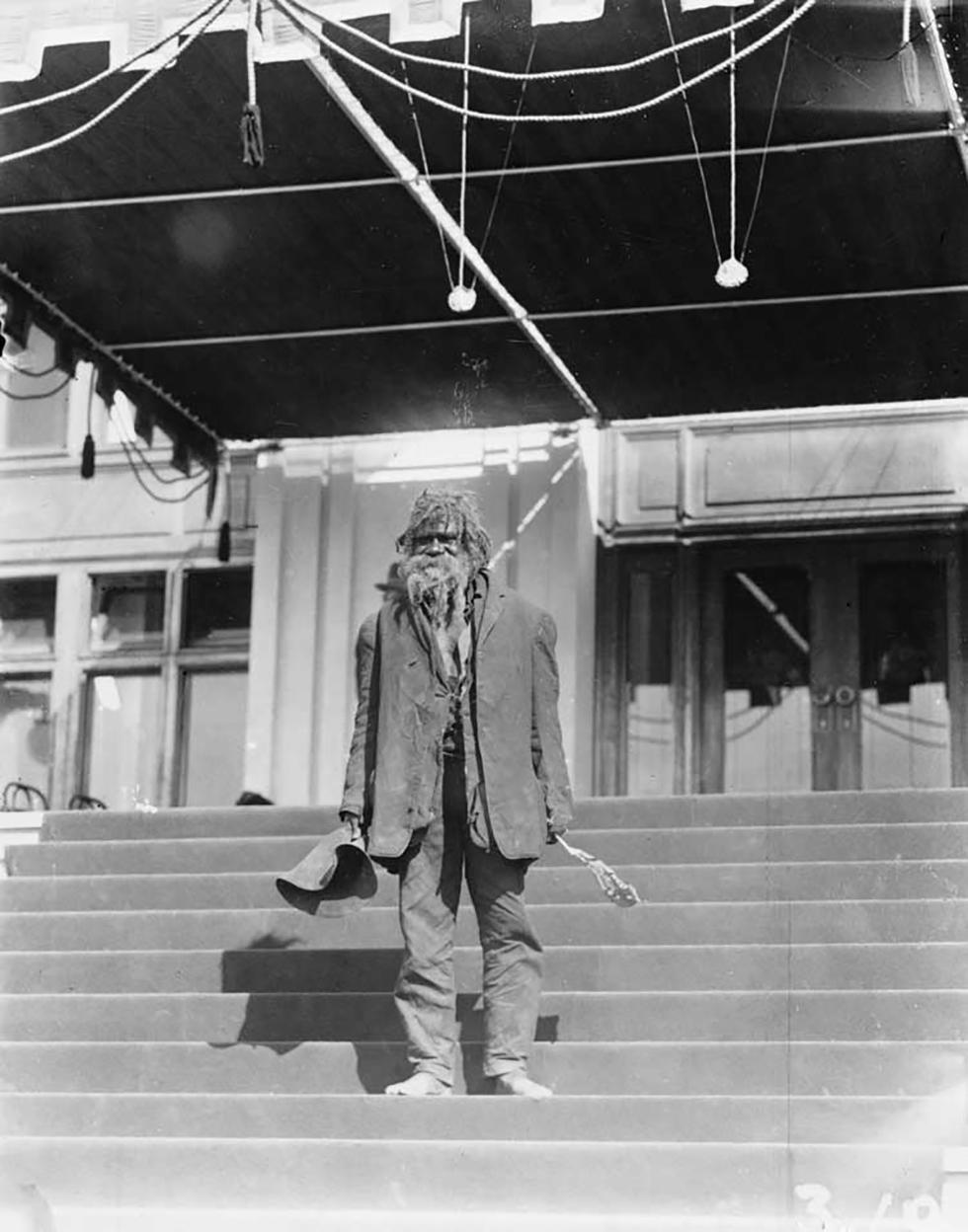 Portrait of Wiradjuri elder Jimmy Clements ʺKing Billyʺ outside of Parliament House