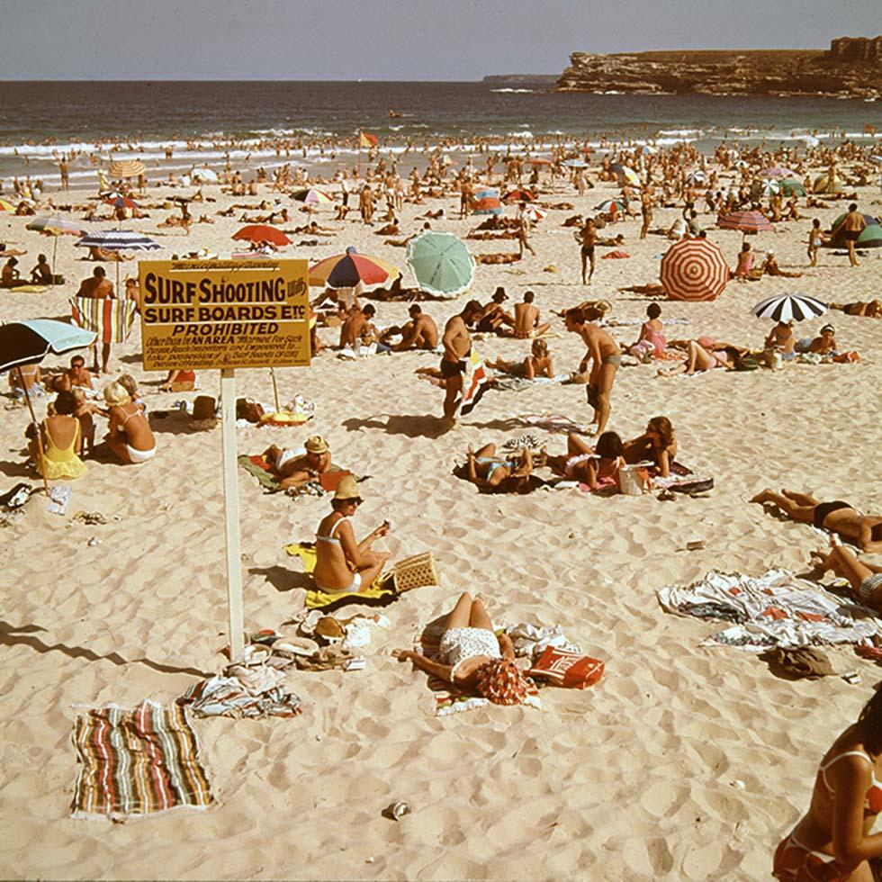 Crowds at Manly Beach.