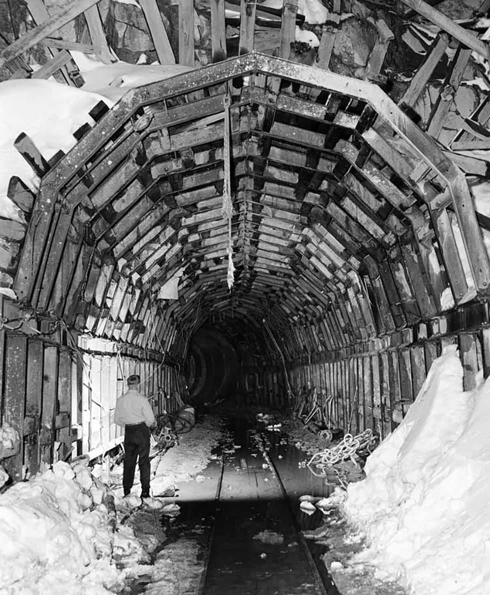 Tunnel from Gunthega Dam to power station forming part of the Snowy Hydro Scheme.