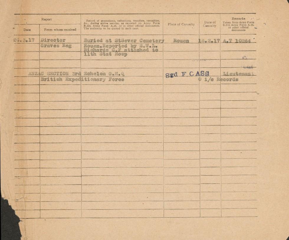 Inventory of the cabin trunk of Sister Hilda Mary Knox.