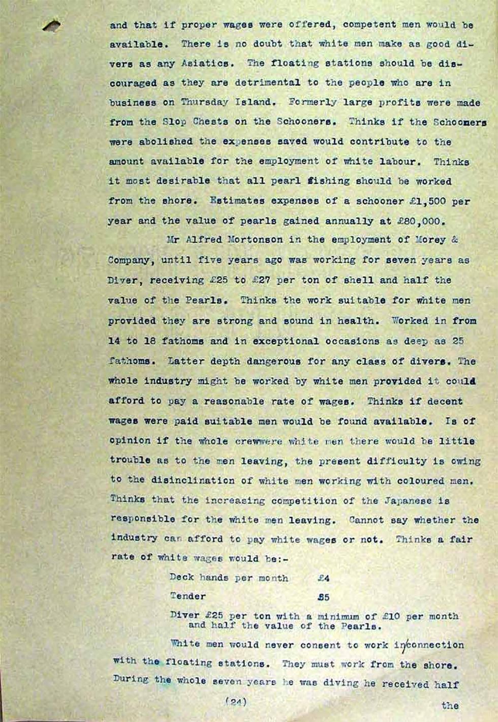 Operation of the Immigration Restriction Act in the Northern Territory, South Australia and Thursday Island - page 24.