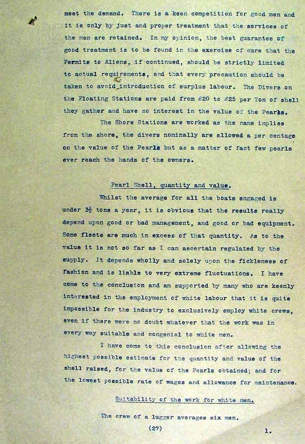 Operation of the Immigration Restriction Act in the Northern Territory, South Australia and Thursday Island - page 27.