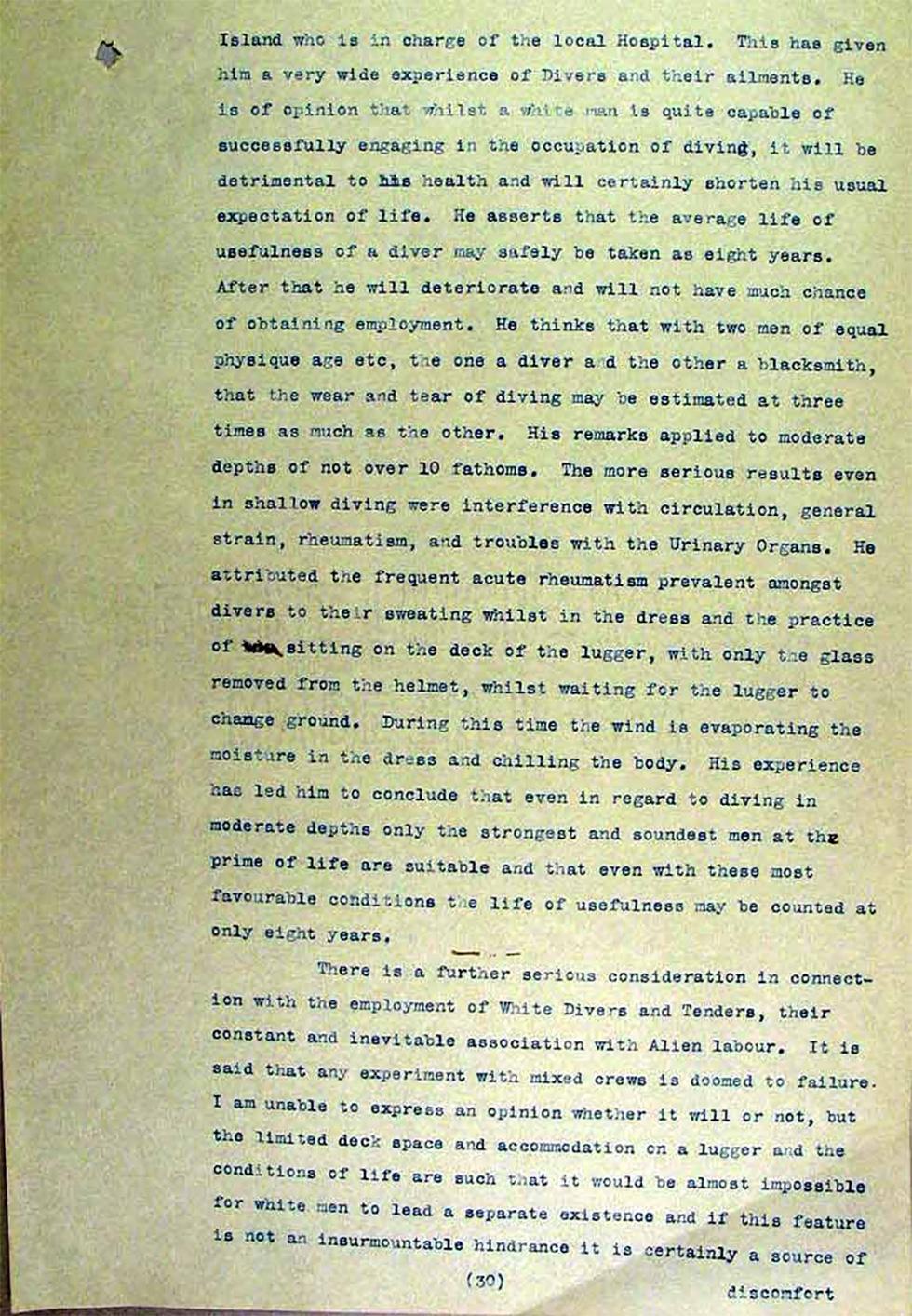 Operation of the Immigration Restriction Act in the Northern Territory, South Australia and Thursday Island - page 30.