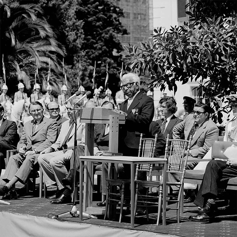 Signing in of first Indigenous Governor, Sir Douglas Nicholls in South Australia.