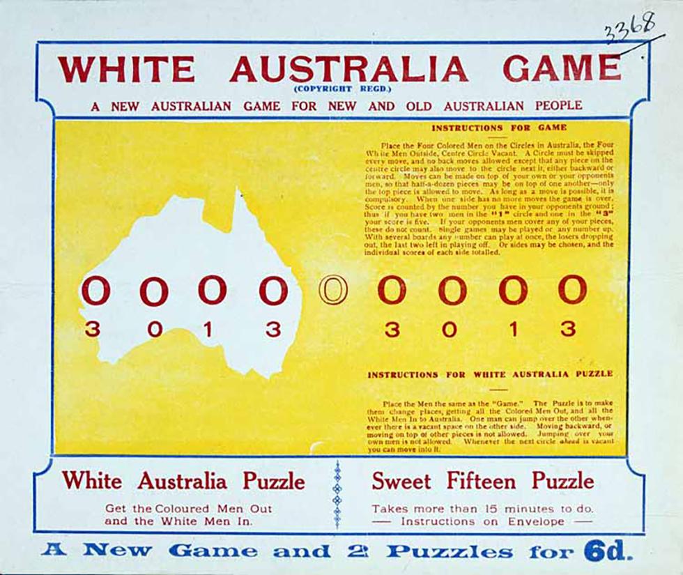 White Australia board game application for copyright naa.gov.au