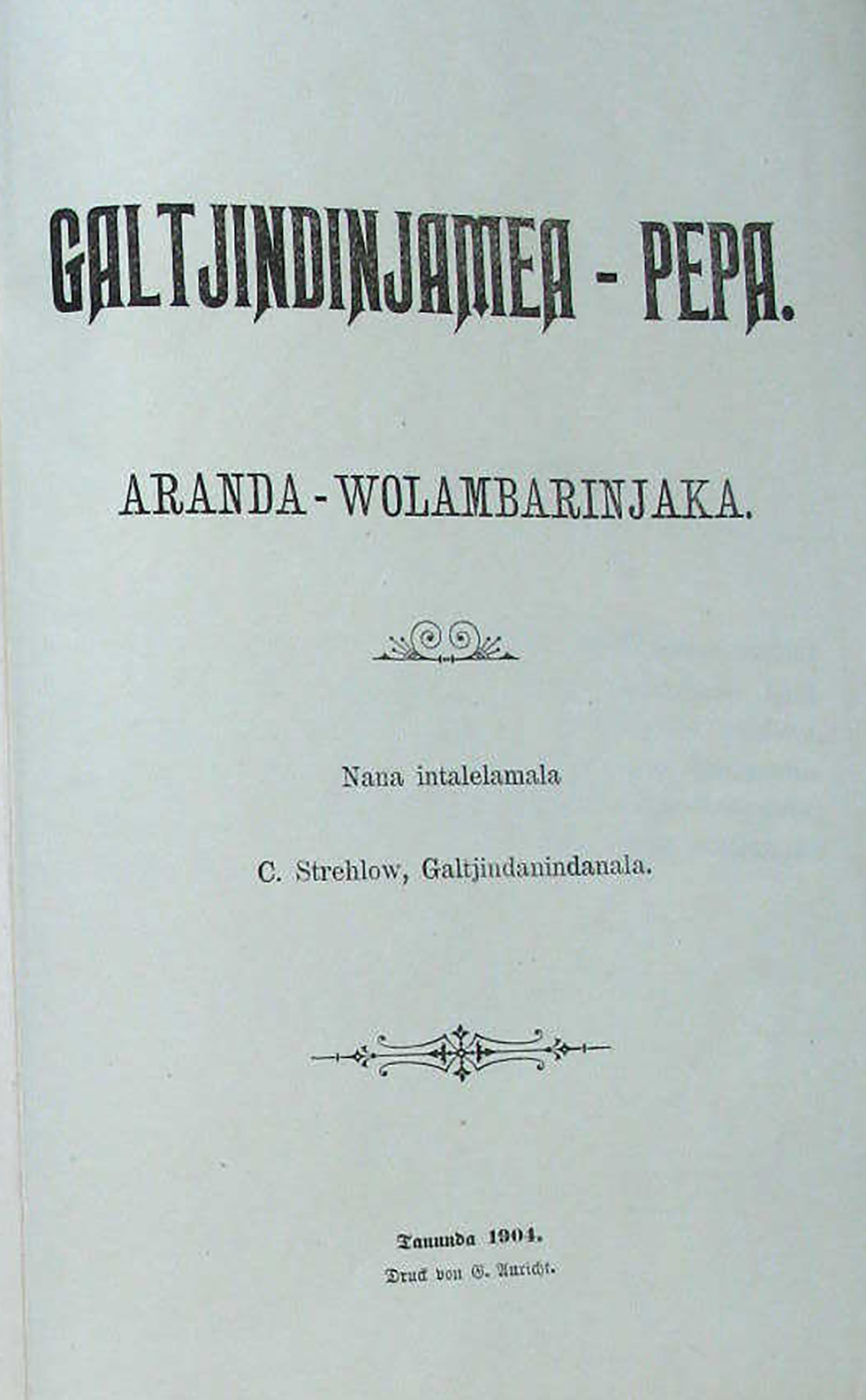 Page 6 from the Book of gospels and teachings in Aranda language. 