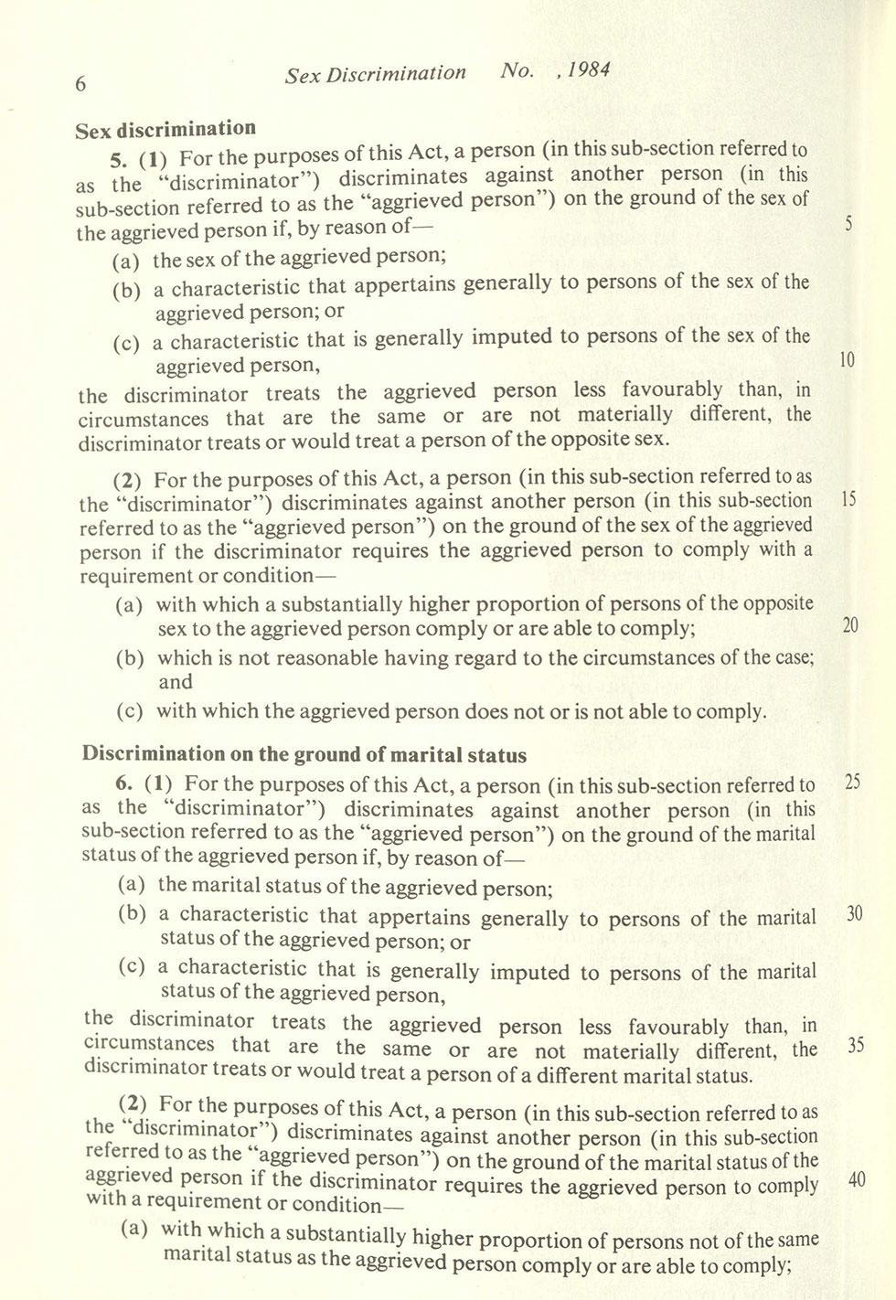 Sex Discrimination Act 1984 | naa.gov.au