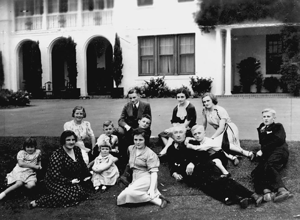 The prime ministerial family at The Lodge in 1938.