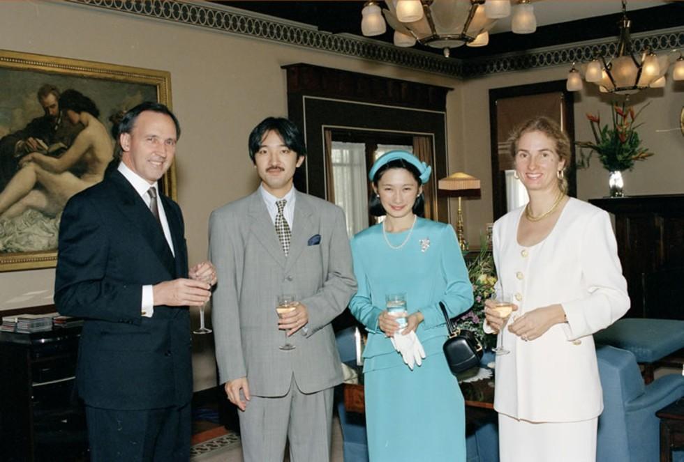 Annita and Paul Keating with Prince and Princess Akishino at The Lodge in 1995.