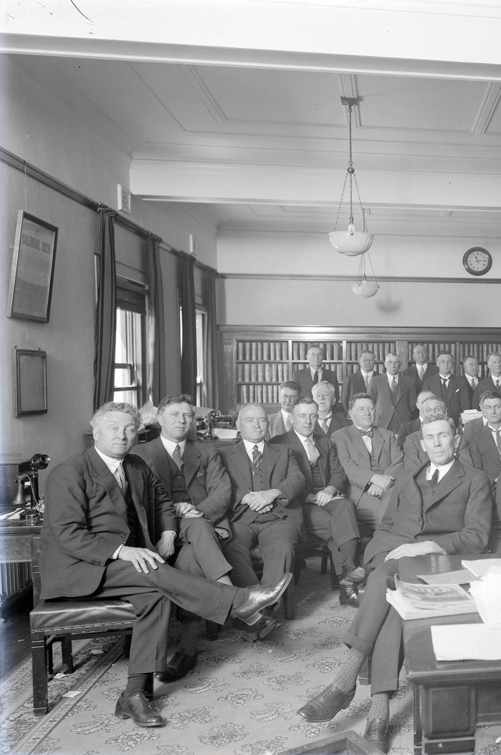 The Labor Caucus assembled at Parliament House on 21 October 1929.