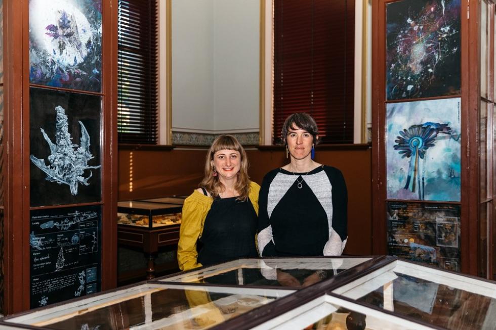 Louise Flaherty and Laura Wills at the opening of Plant Notes. 