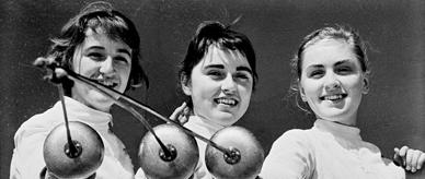 Sporting Personalities - Fencing - Johanna, Rickie and Val Winter - Rome, 1960.