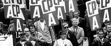 ASIO surveillance photograph of Communists marching in May Day rally.