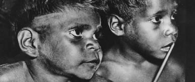 Publicity photograph of Indigenous students taken at Doomadgee Mission School in Queensland.