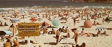 Crowds at Manly Beach.