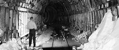 Tunnel from Gunthega Dam to power station forming part of the Snowy Hydro Scheme.