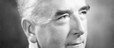 Black and white portrait of Robert Menzies.