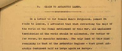 Extract of a letter from Douglas Mawson to Prime Minister Hughes.