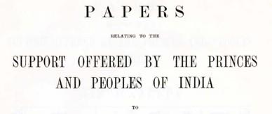 Support offered by the princes and peoples of India in connection with the war