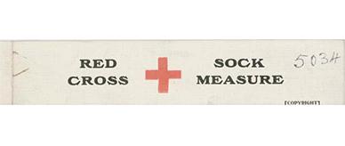 Red Cross paper sock measure from a copyright application by Annie Robina Monie, Sydney.