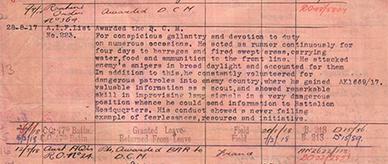 Service record of Caleb James Shang.