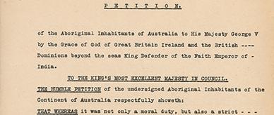 A page from a petition to King George V from the 'Aboriginal Inhabitants of Australia'