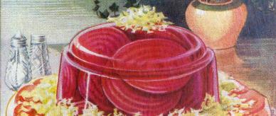 Beetroot in gelatine mould.