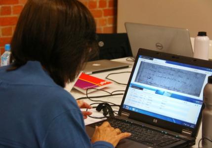 Volunteer transcribing registers Pranjali Sehgal