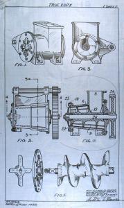 Engineering drawing of a mincing machine.