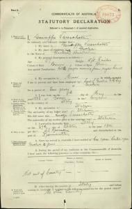 Giuseppe Varischetti's application for naturalisation. 