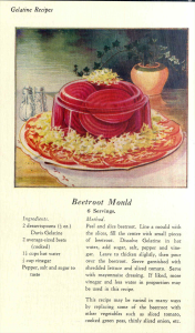 Colour illustration of beetroot moulded in gelatine.