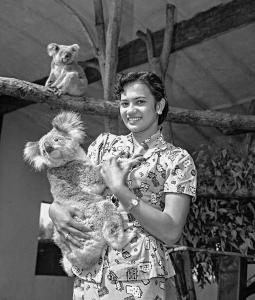 Ummi holding a Koala.