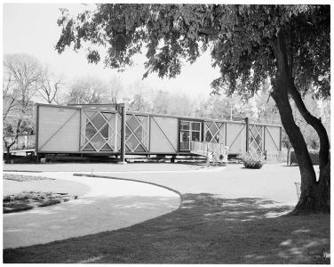 Modern prefabricated pre-school building.