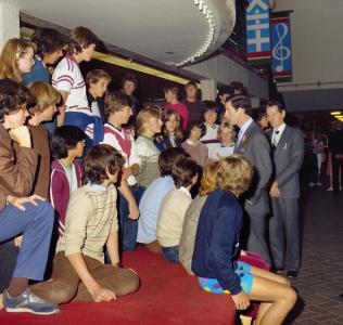 Youths in Melbourne meeting Prince Charles.