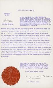 Proclamation. Australia, to wit. Dudley Governor-General.